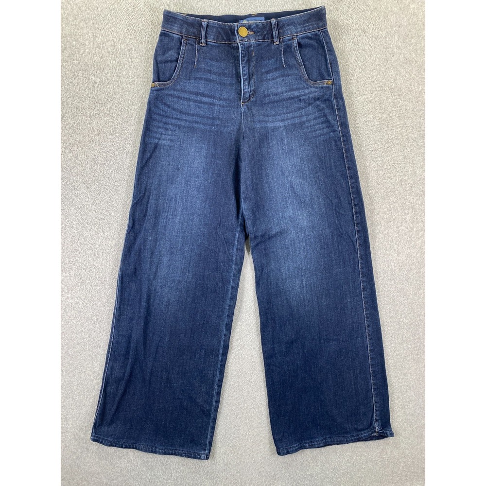 Democracy Ab Technology Women's Size 8 Wide Leg Jeans Dark Wash Blue Denim